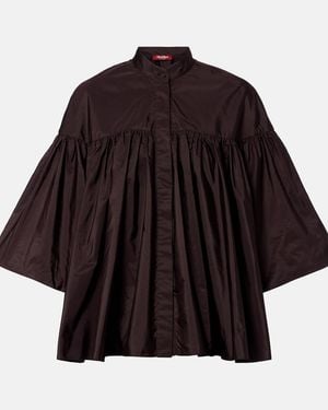 Max Mara Gathered Taffeta Shirt - Black