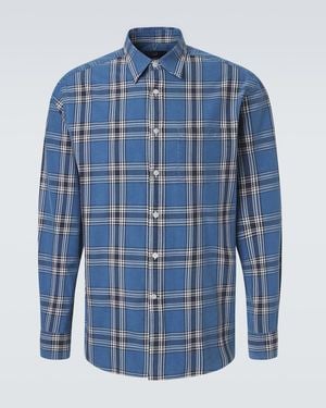 dunhill Kariertes Hemd Aus Baumwolle - Blau