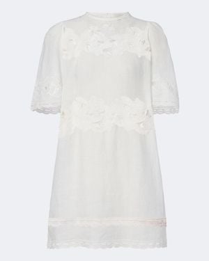 Isabel Marant Reldine Broderie Anglaise Ramie Minidress - White