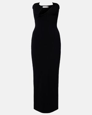Christopher Esber Odessa Embellished Ribbed-Knit Midi Dress - Black
