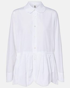 Noir Kei Ninomiya Gathered Cotton Blouse - White