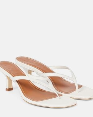 STAUD Freja Leather Thong Sandals - Pink