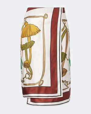 Dorothee Schumacher Wickelrock Cosmic Funghi Aus Seiden-Twill - Rot