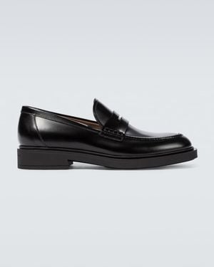 Gianvito Rossi Harris Leather Loafers - Black