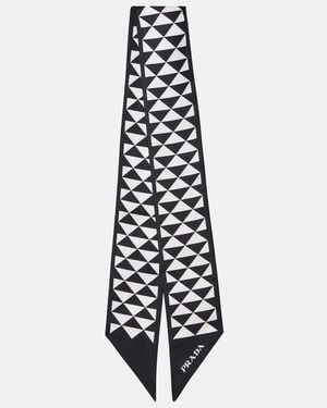 Prada Bedrucktes Tuch Aus Seiden-Twill - Weiß