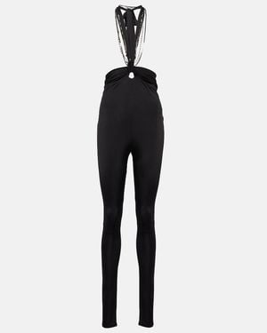 The Attico Ruby Halterneck High-Rise Slim Pants - Black