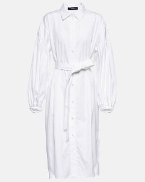 JOSEPH Cotton Poplin Midi Dress - White