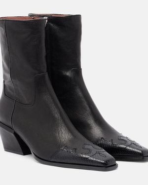 Paris Texas Bettina Leather Cowboy Boots - Black