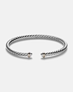 David Yurman Cable Flex Sterling And 14Kt Cuff Bracelet - Metallic
