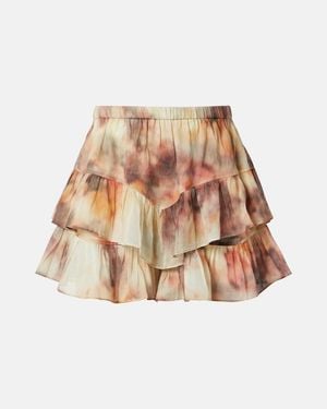 Isabel Marant Jocadia Printed Ruffled Cotton Skort - Natural