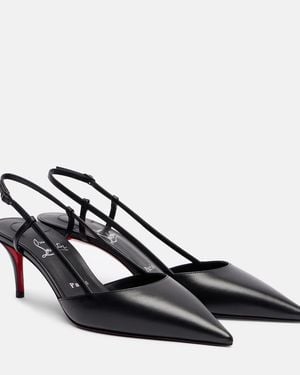 Christian Louboutin Miss Z Sling 60 Leather Slingback Court Shoes - Black