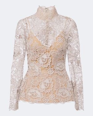 Elie Saab Guipure Lace Top - Grey