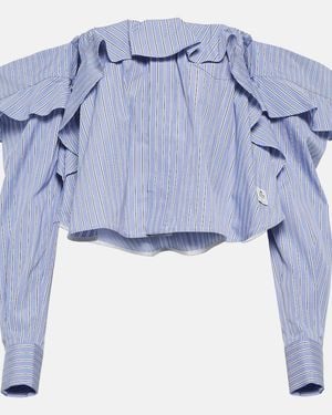 Sacai X Thomas Mason Striped Cotton Shirt - Blue