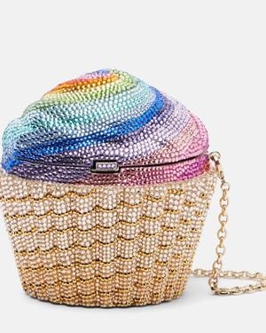 Judith Leiber Clutch Cupcake Con Cristalli - Blu