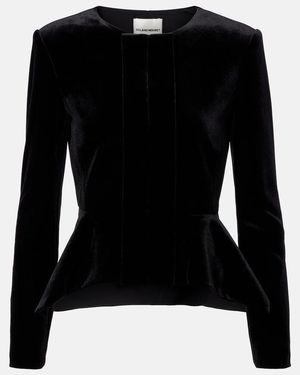 Roland Mouret Peplum Velvet Jacket - Black