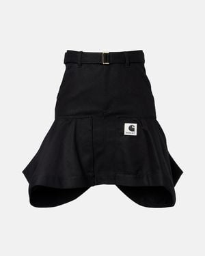 Sacai X Carhartt Cotton Canvas Miniskirt - Black