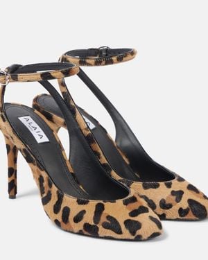 Alaïa Decollete 90 Calf Hair Slingback Court Shoes - Metallic