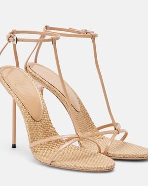 Paris Texas Lidia Patent Leather Sandals - Natural