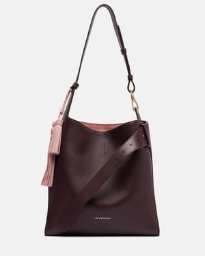 Givenchy Belted Medium Leather Hobo Bag - Purple
