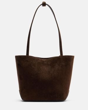 The Row Park Edge Medium Suede Tote Bag - Brown