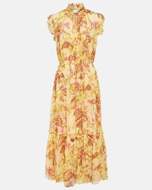 Zimmermann Matchmaker Floral-print Midi Dress - Metallic