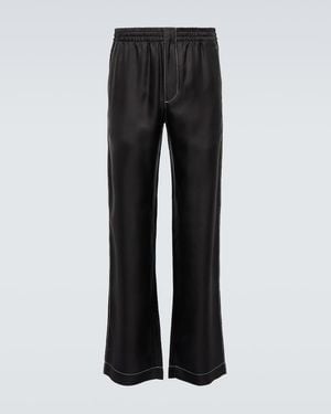 Prada Silk Trousers - Black