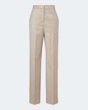 Agnona Wool Straight Pants - Natural