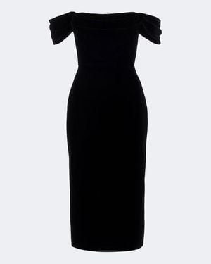 Carolina Herrera Off-Shoulder Midi Dress - Black