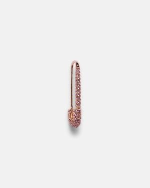Anita Ko Safety Pin 18Kt Rose Single Earring With Sapphires - White