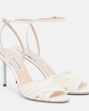 Aquazzura Voile Satin And Chiffon Sandals - White