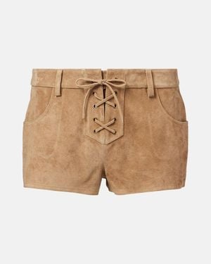 Isabel Marant Delma Low-Rise Suede Shorts - Natural