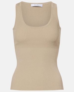 Max Mara Ribbed-Knit Tank Top - Natural