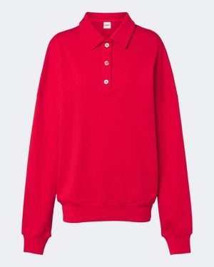 Norba Julia Cotton Jersey Polo Sweatshirt - Red