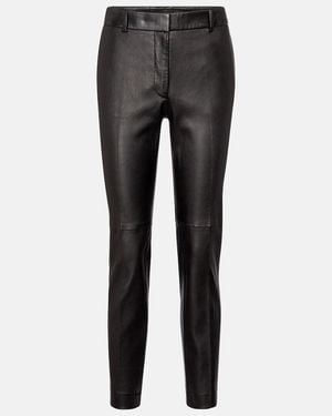 JOSEPH Pantalones Coleman De Piel Cropped - Gris