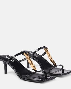 Versace 40 Patent Leather Sandals - Blue