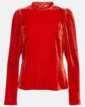 Ulla Johnson Mariene Velvet Blouse - Red