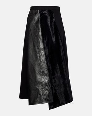 Junya Watanabe High-Rise Wool-Blend Maxi Skirt - Black