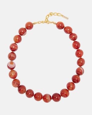 Jennifer Behr Louisa 18Kt-Plated Embellished Necklace - Red