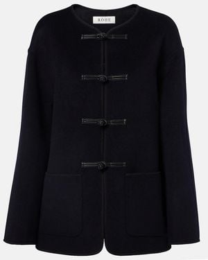 Rohe Jacke Aus Wolle Und Kaschmir - Schwarz
