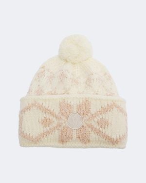 Moncler Gorro En Mezcla De Lana Con Lentejuelas - Neutro
