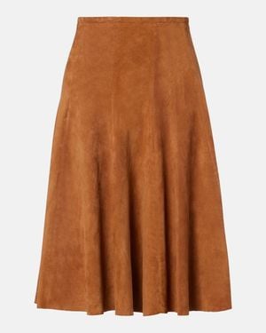 Stouls Sabrina Suede Midi Skirt - Brown
