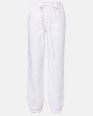 Victoria Beckham Cotton Poplin Tapered Trousers - White