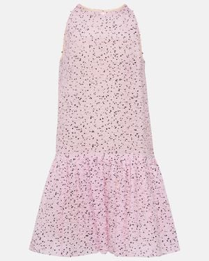 Oscar de la Renta Fil Coupe Minidress - Pink