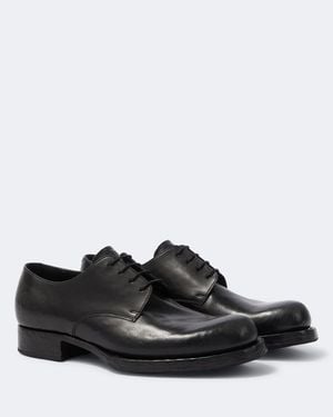 Prada Leather Derby Shoes - Black
