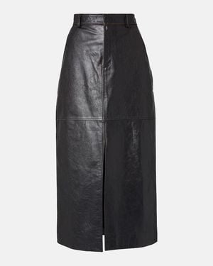 Self-Portrait Leather Pencil Skirt - Black