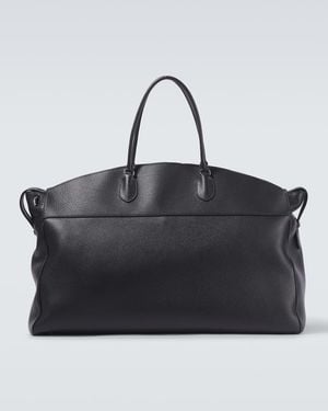 The Row George Xl Leather Duffel Bag - Black