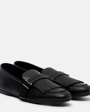 Max Mara Loafers Aus Leder - Schwarz
