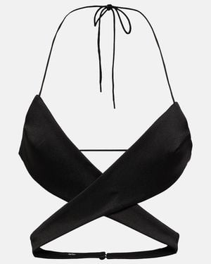 Alex Perry Hudson Halterneck Bra Top - Black