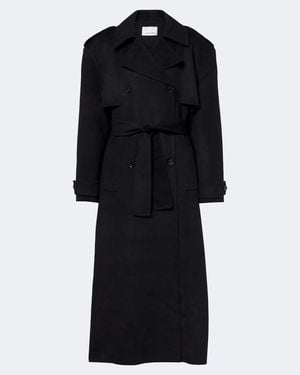 Frankie Shop Wattierter Trenchcoat Nikola Aus Wolle Und Kaschmir - Schwarz