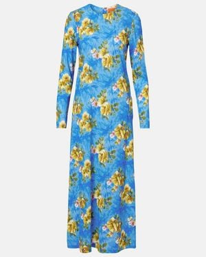 La DoubleJ Swing Floral Midi Dress - Blue